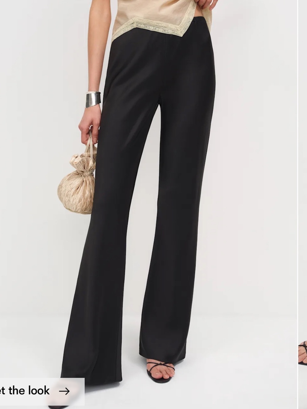 Black Wide-Leg Satin Pants Reformation - Picture 2 of 6
